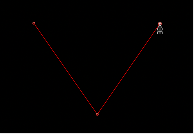 Canvas showing linear corner point