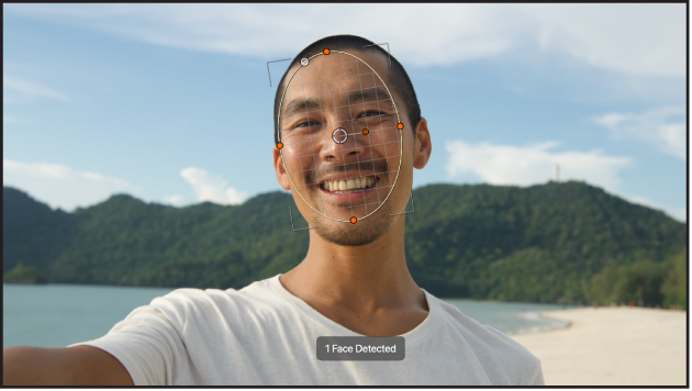 画布中与人物面孔相符的对象跟踪器