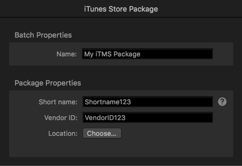 Das Informationsfenster „iTunes Store-Paket“