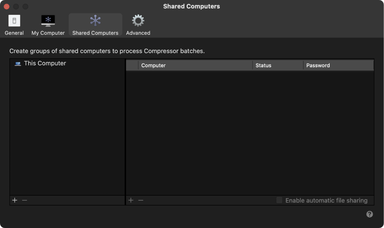 Shared Computers preferences pane