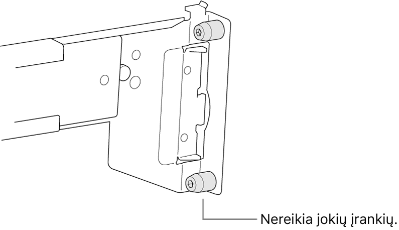 Skersinis, tvirtinamas prie kvadratinių skylučių rėmo.