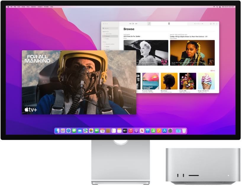 Mac Studio ekraani kõrval.