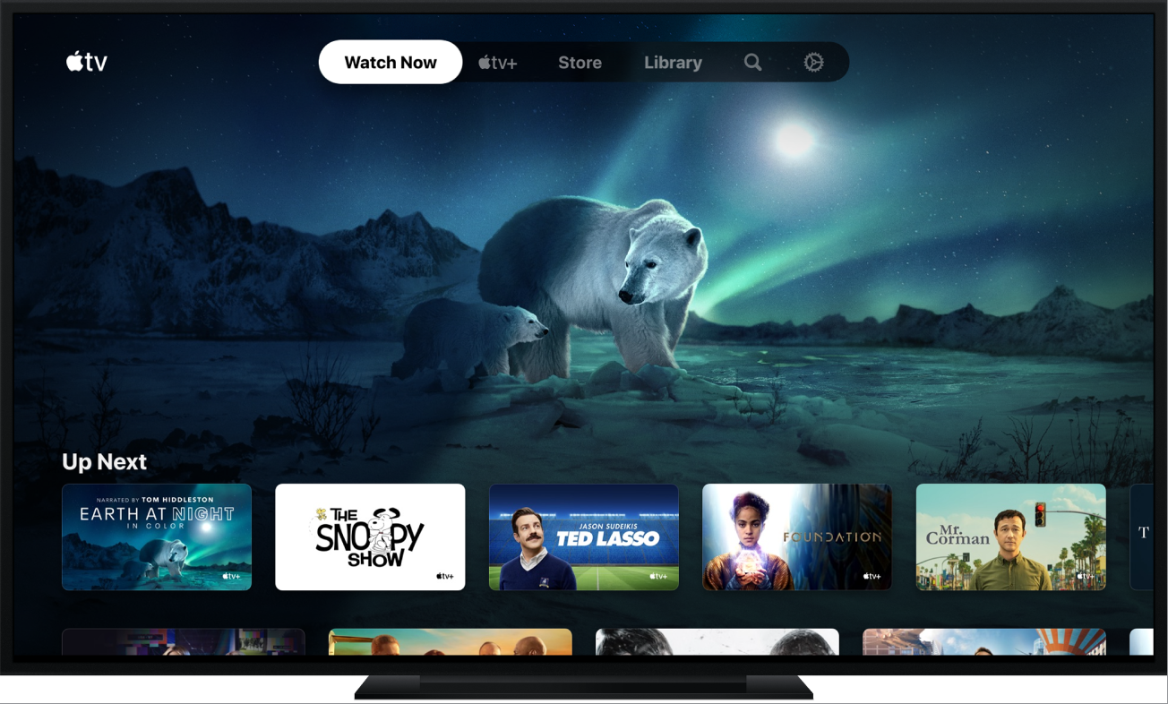 Apple TV app as it appears on a TV screen