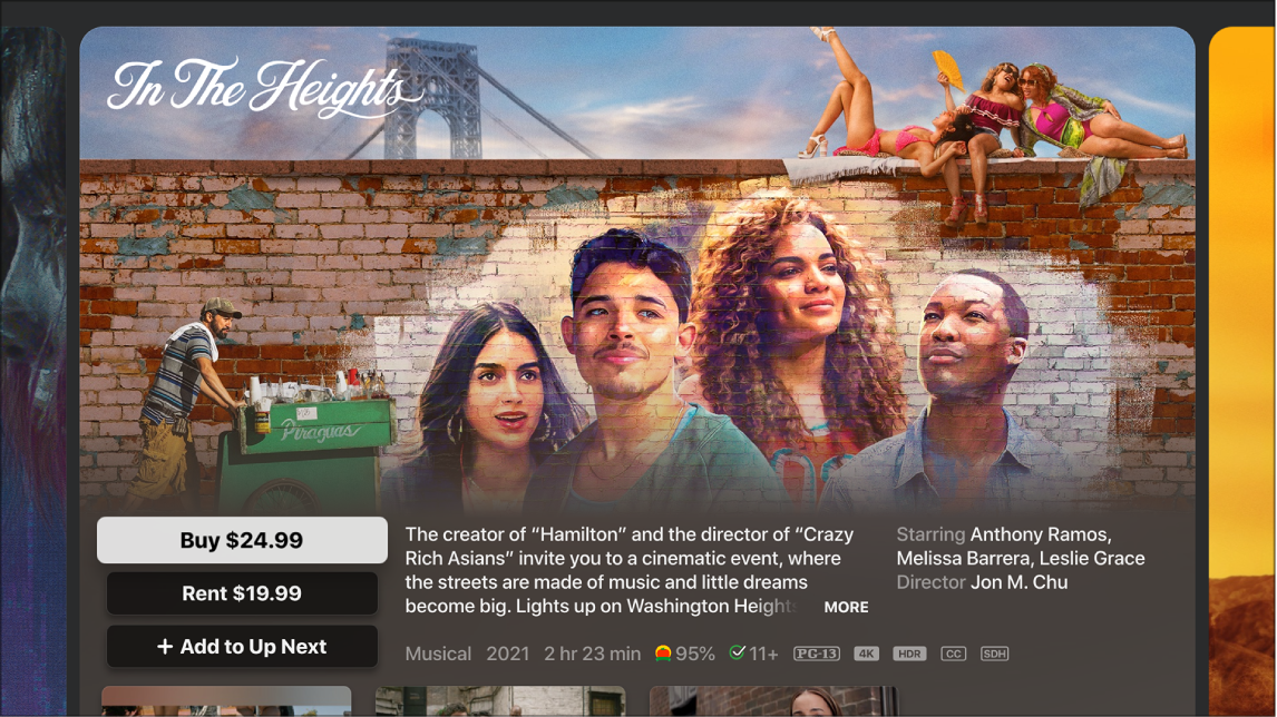 Movie info screen