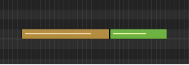Figure. Note and articulation note shown in the Piano Roll Editor.