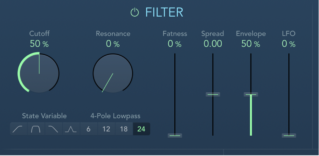 Figure. Filter parameters.