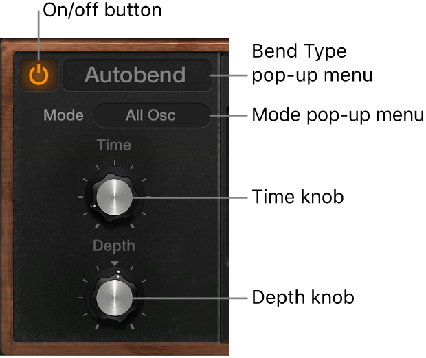 Figure. Retro Synth Glide and Autobend parameters.
