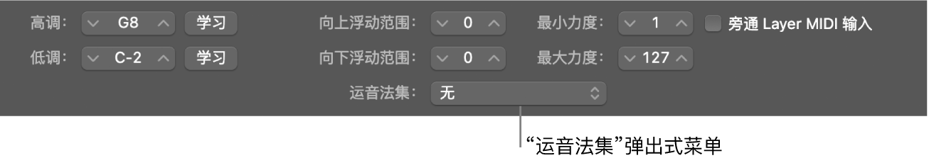图。“运音法集”弹出式菜单。