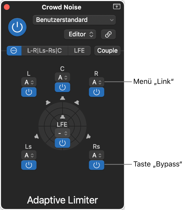Abbildung. Bereich „Konfiguration“ für ein Mehrkanal-Plug-in