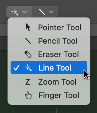 Figure. Line tool in Tool menu.