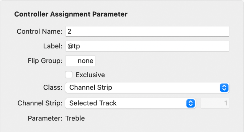 Figure. Controller Assignments window in expert view mode.