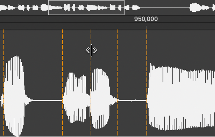 Figure. Sample Editor with transient being dragged in the waveform display.