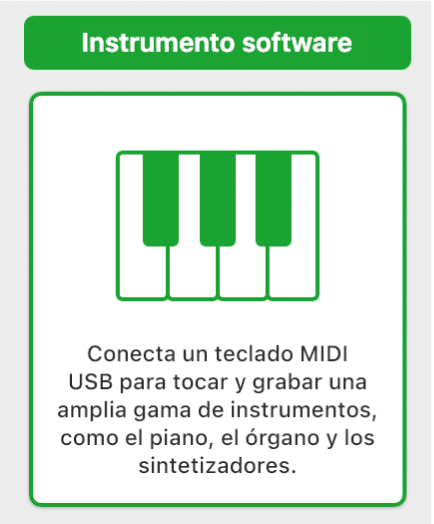 Ilustración. Se está seleccionado el botón “Instrumento de software y MIDI” en el cuadro de diálogo “Nuevas pistas”.