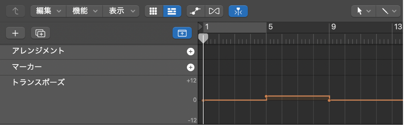 図。「トランスポーズ」トラック。