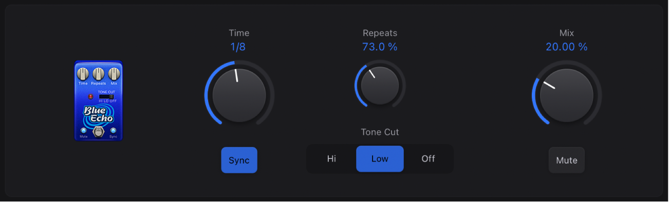 Figure. Blue Echo stompbox window.