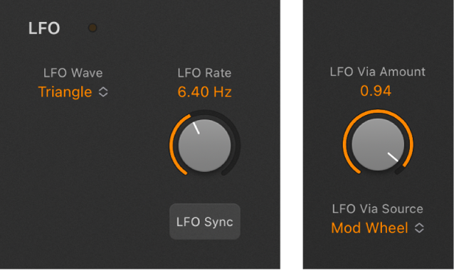 Figure. Retro Synth LFO parameters.