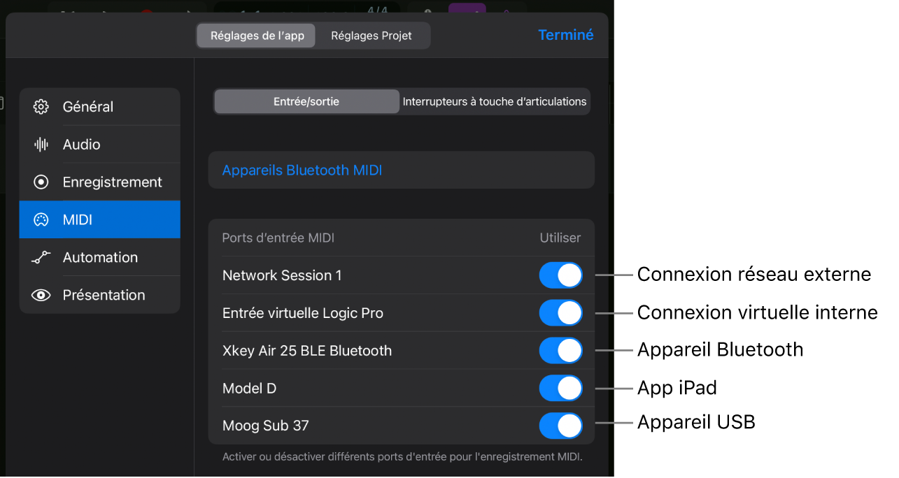 Utiliser la piste audio Sortie dans Motion - Assistance Apple (TN)