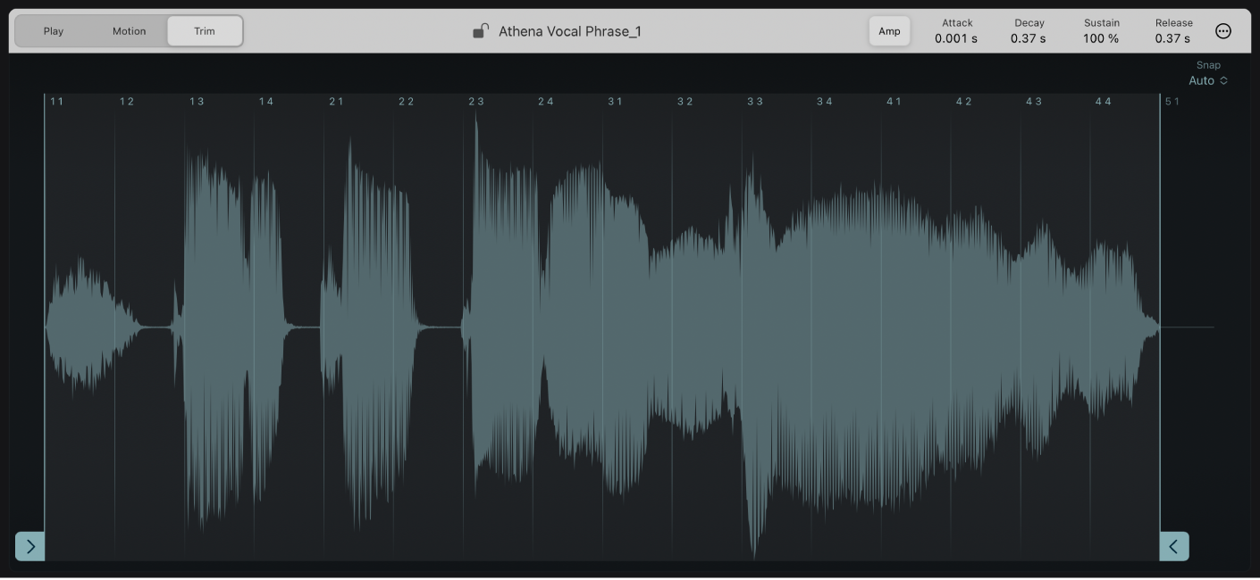 図。Sample Alchemyのトリムモード。