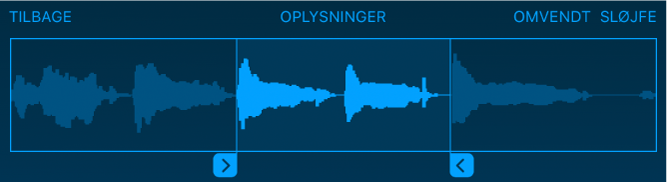 Træk de blå håndtag for at tilpasse starten eller slutningen af eksemplet.