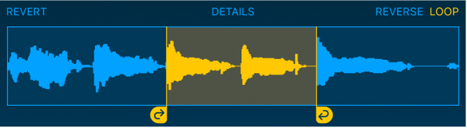 The audio between the left and right loop handles is looped.
