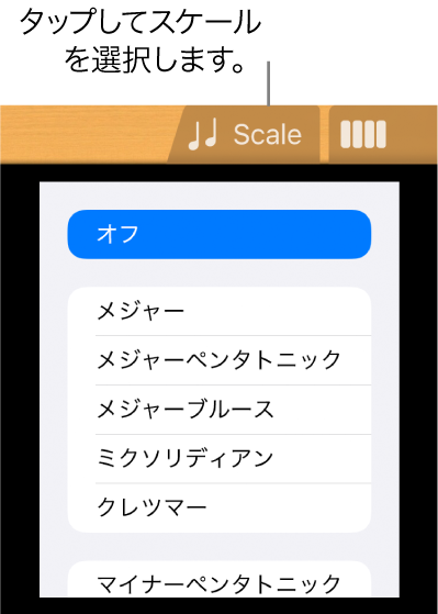 Guitarの「Scale」ボタン