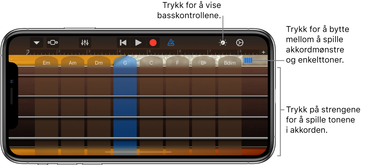 Touch-instrumentet Bass