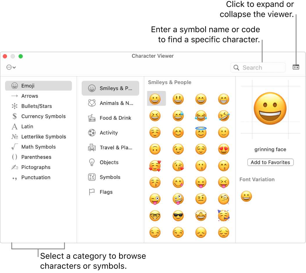 how to get to emojis on mac shortcut