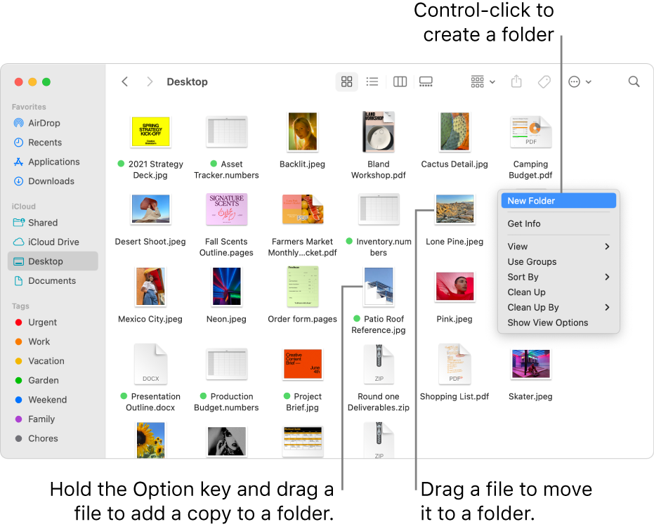 how to create a file folder to add photos to