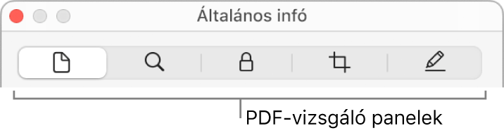 A PDF-vizsgáló panelek.