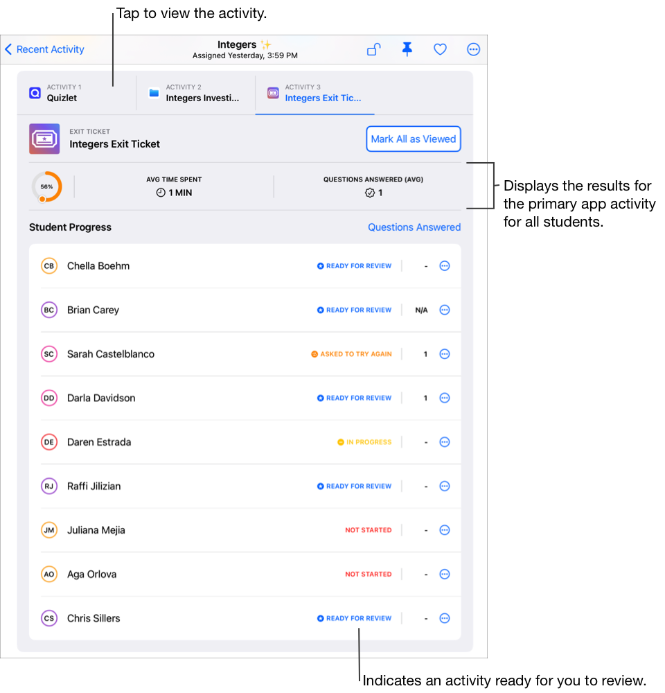 View Activities In Schoolwork - Apple Support (SA)