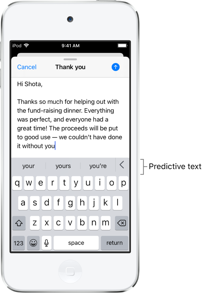edit predictive text iphone