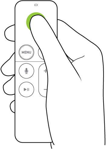 Illustration montrant le geste de pression sur la surface tactile