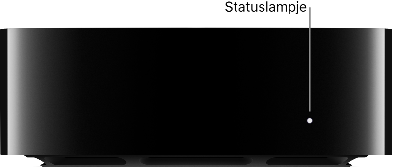 Apple TV met bijschrift voor statuslampje