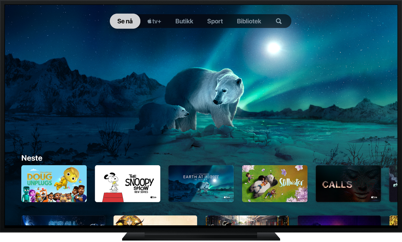 En Apple TV som viser Apple TV-appen