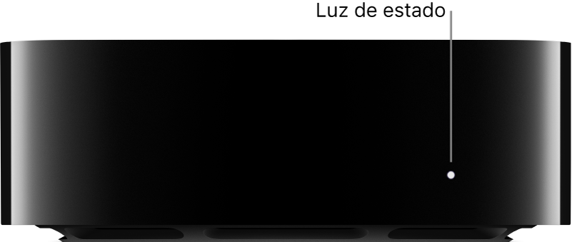 Apple TV con la luz de estado resaltada