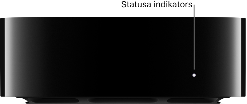 Apple TV ierīce ar remarku pie statusa indikatora
