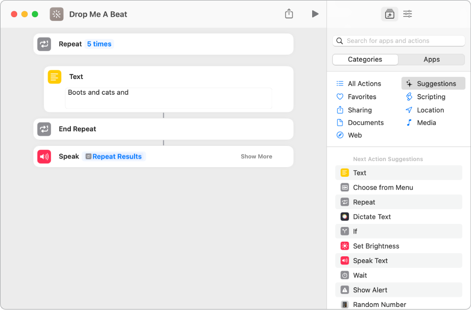 Use Repeat actions in Shortcuts on Mac - Apple Support