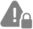 an exclamation point inside a triangle with a lock