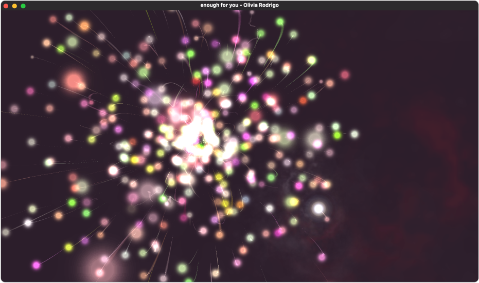 Het venster 'Visuele effecten' in Muziek.