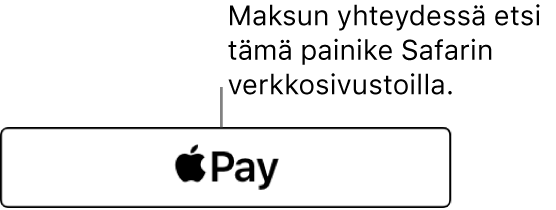 Painike, joka näkyy Apple Pay ‑maksuja hyväksyvillä verkkosivustoilla.