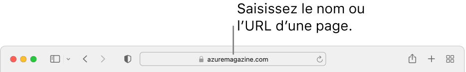 Le champ de recherche intelligente situé au milieu de la barre d’outils de Safari.
