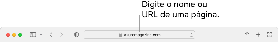O campo de pesquisa inteligente do Safari, onde pode introduzir o nome ou URL de uma página.