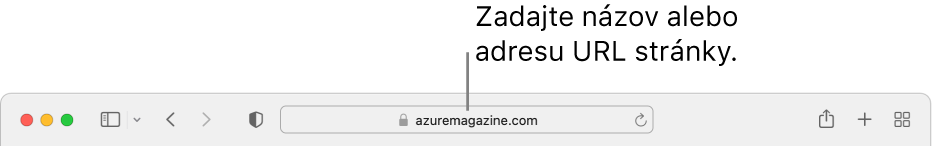 Pole dynamického vyhľadávania v Safari, do ktorého môžete zadať názov alebo URL adresu stránky.