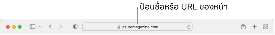 ช่องค้นหาอัจฉริยะของ Safari ที่ซึ่งคุณสามารถป้อนชื่อหรือ URL ของหน้าเว็บได้