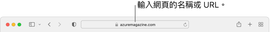 Safari「智慧型搜尋」欄位，您可在其中輸入頁面的名稱或 URL。