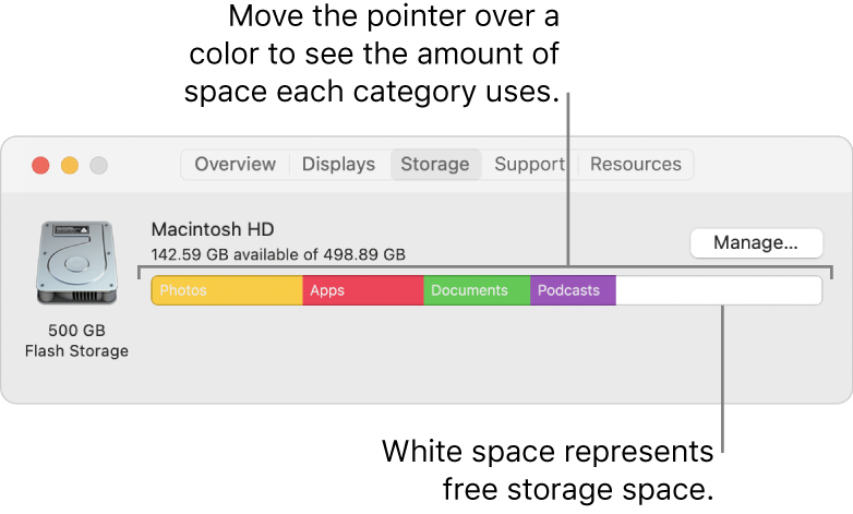 where to check how much space on mac