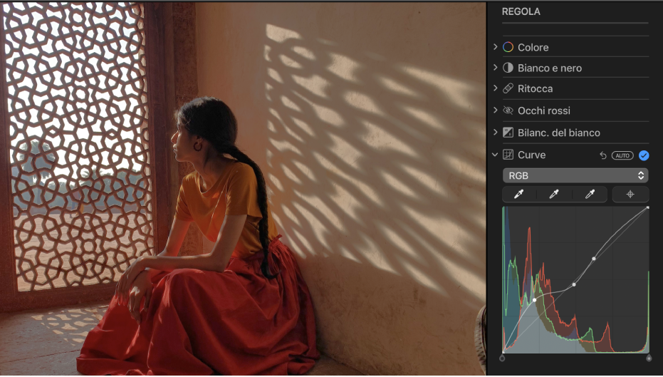 Una foto dopo la regolazione Curve.
