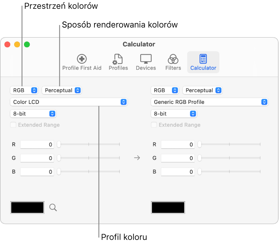 Kalkulator kolorów.