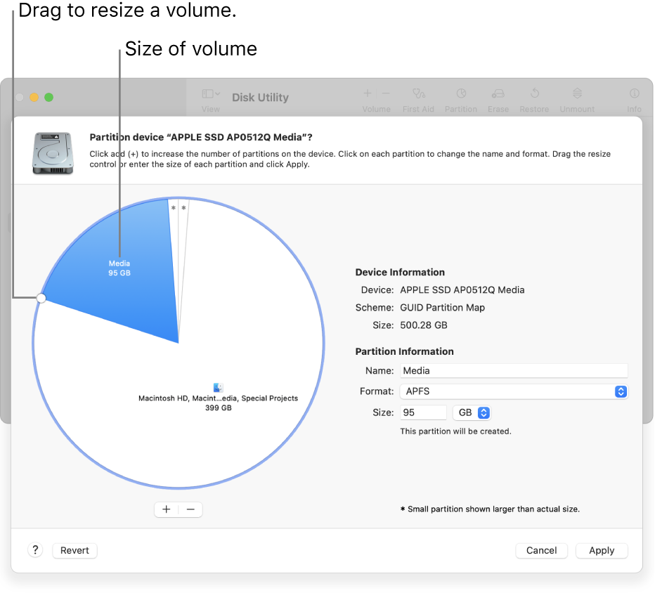 Partition a physical in Disk Mac - Apple