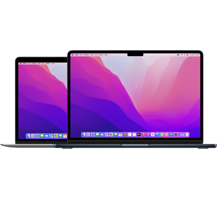Vista frontale di MacBook Air.